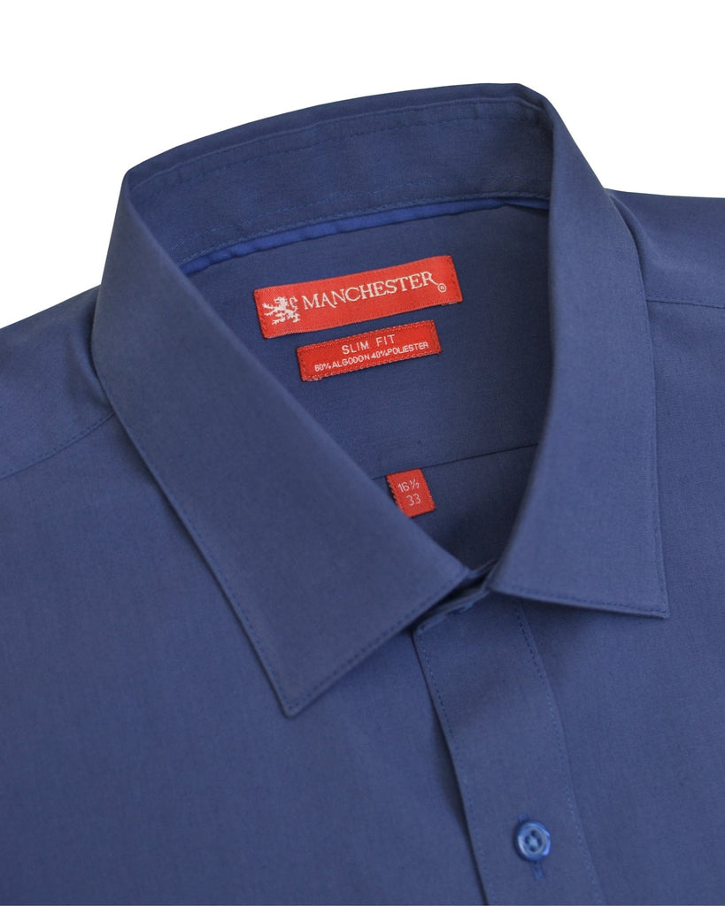 Manchester Camisa de Vestir Slim Fit Puños Convertibles - Mezcla de algodón - Manchester