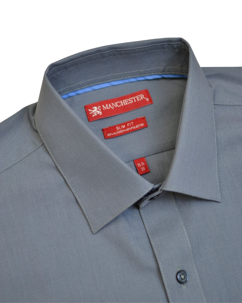 Manchester Camisa de Vestir Slim Fit Puños Convertibles - Mezcla de algodón - Manchester