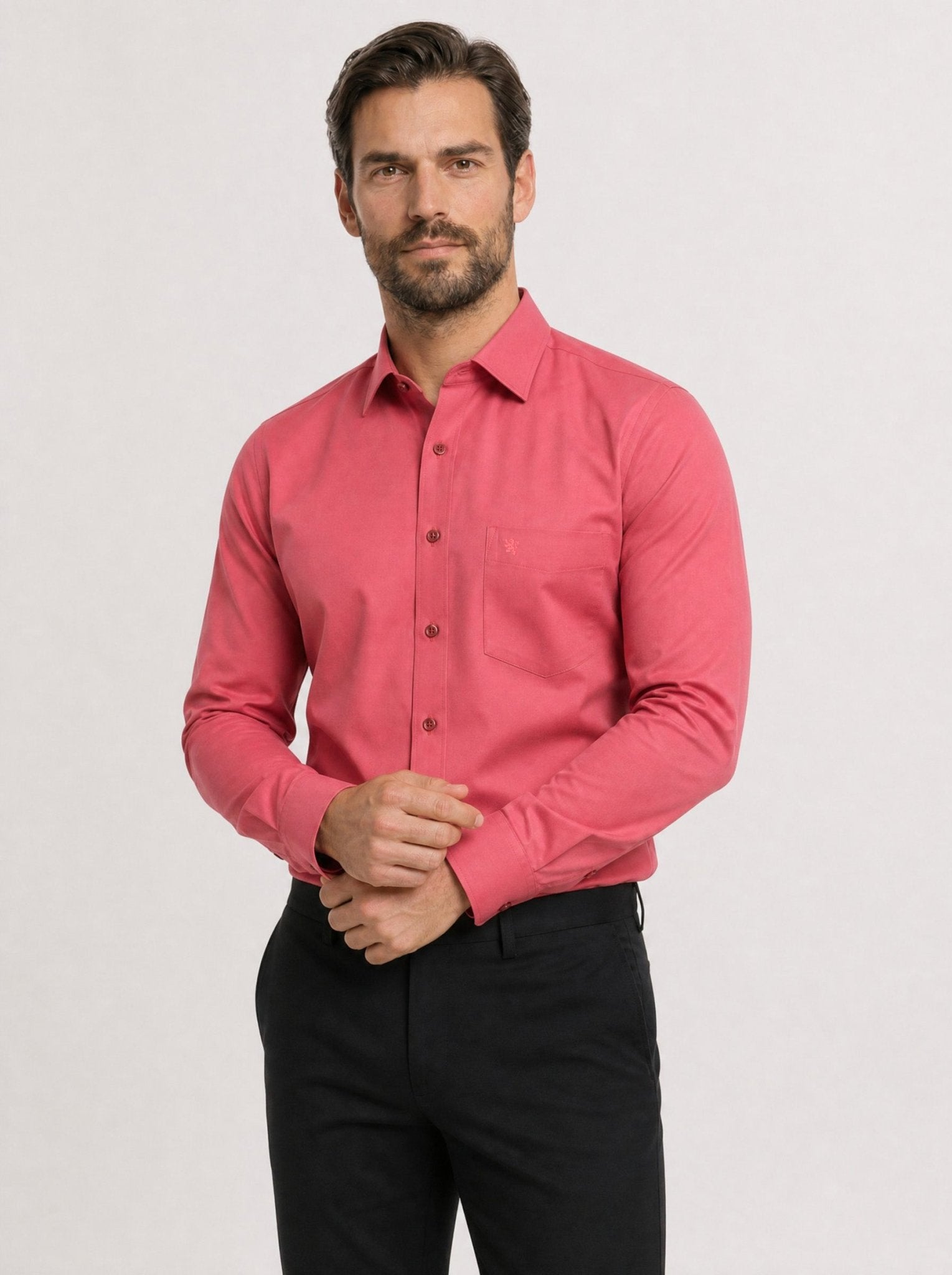 Manchester Camisa de Vestir Slim Fit Puños Convertibles - Mezcla de algodón - Manchester