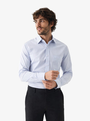 Manchester Camisa de Vestir Slim Fit Puños Convertibles - Mezcla de algodón - Manchester