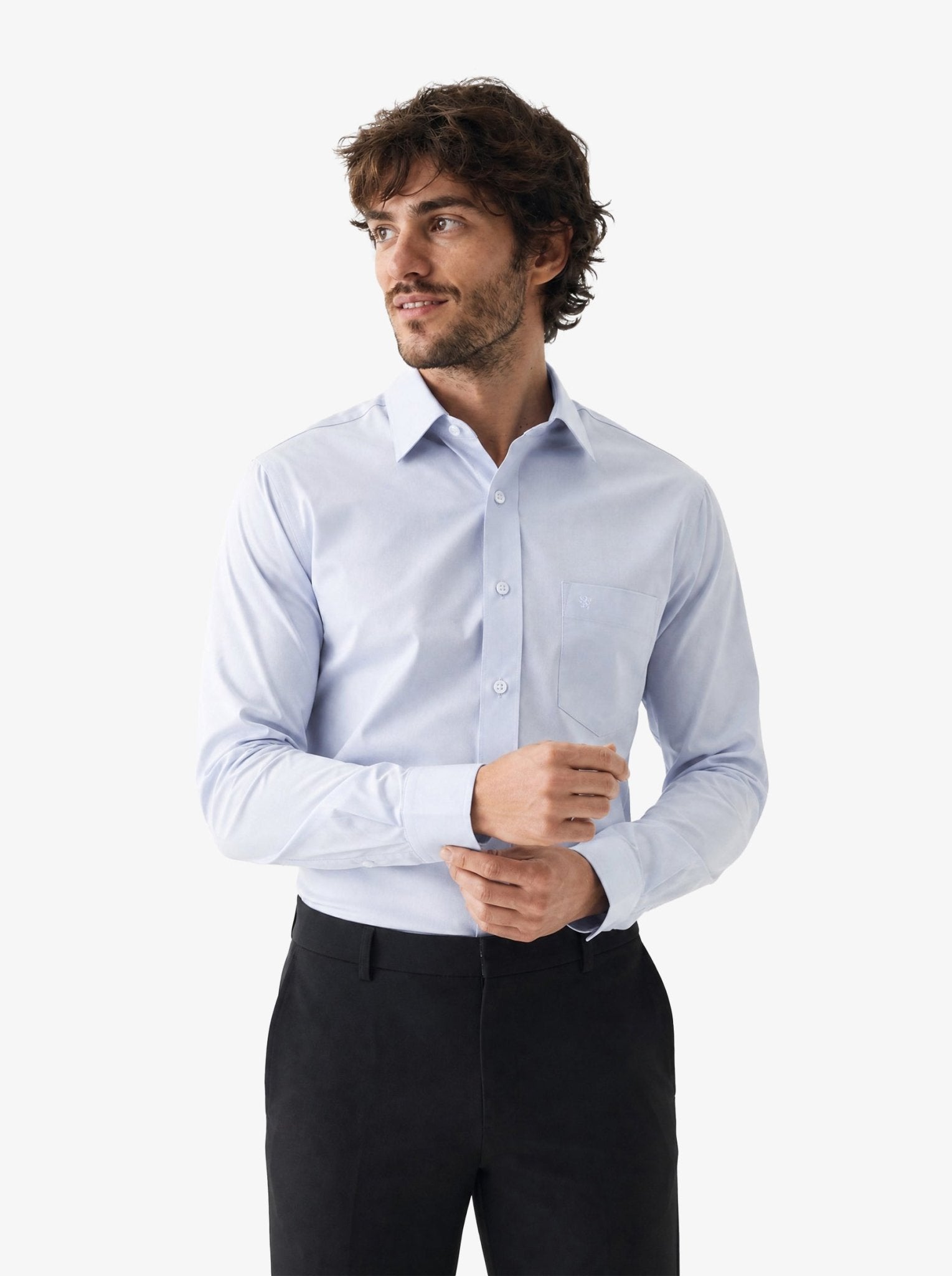 Manchester Camisa de Vestir Slim Fit Puños Convertibles - Mezcla de algodón - Manchester