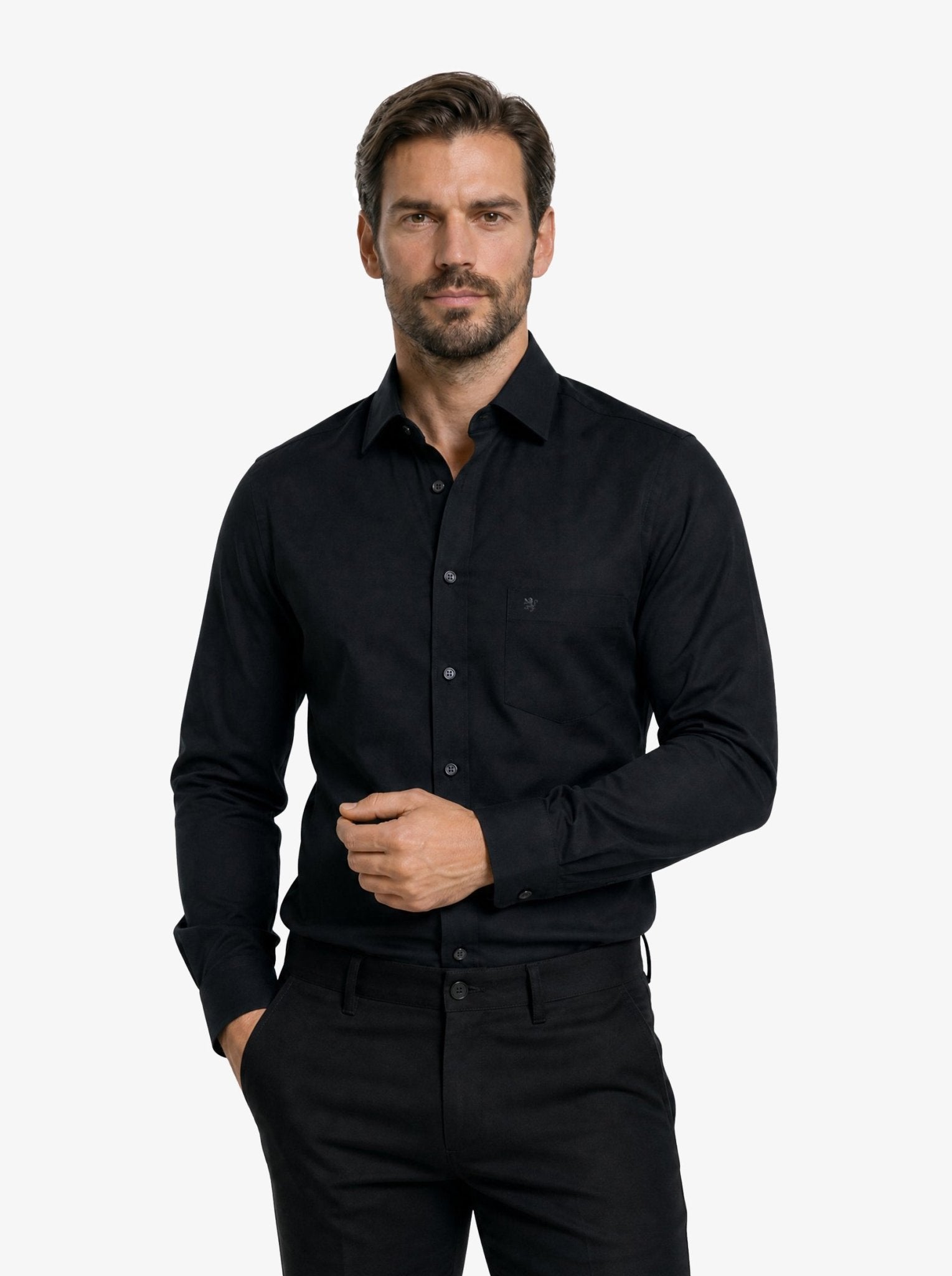 Manchester Camisa de Vestir Slim Fit Puños Convertibles - Mezcla de algodón - Manchester