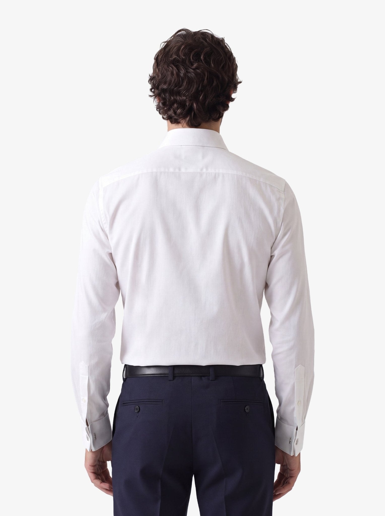 Manchester Camisa Etiqueta 100% Algodón Puño Francés Tapeta Oculta Slim Fit - Manchester
