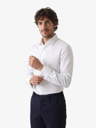 Manchester Camisa Etiqueta 100% Algodón Puño Francés Tapeta Oculta Slim Fit - Manchester