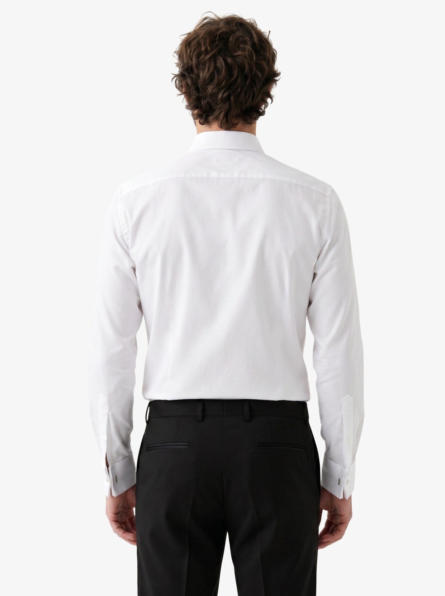 Manchester Camisa Etiqueta Cuello Ajustable Algodón y Poliéster color blanco para hombre