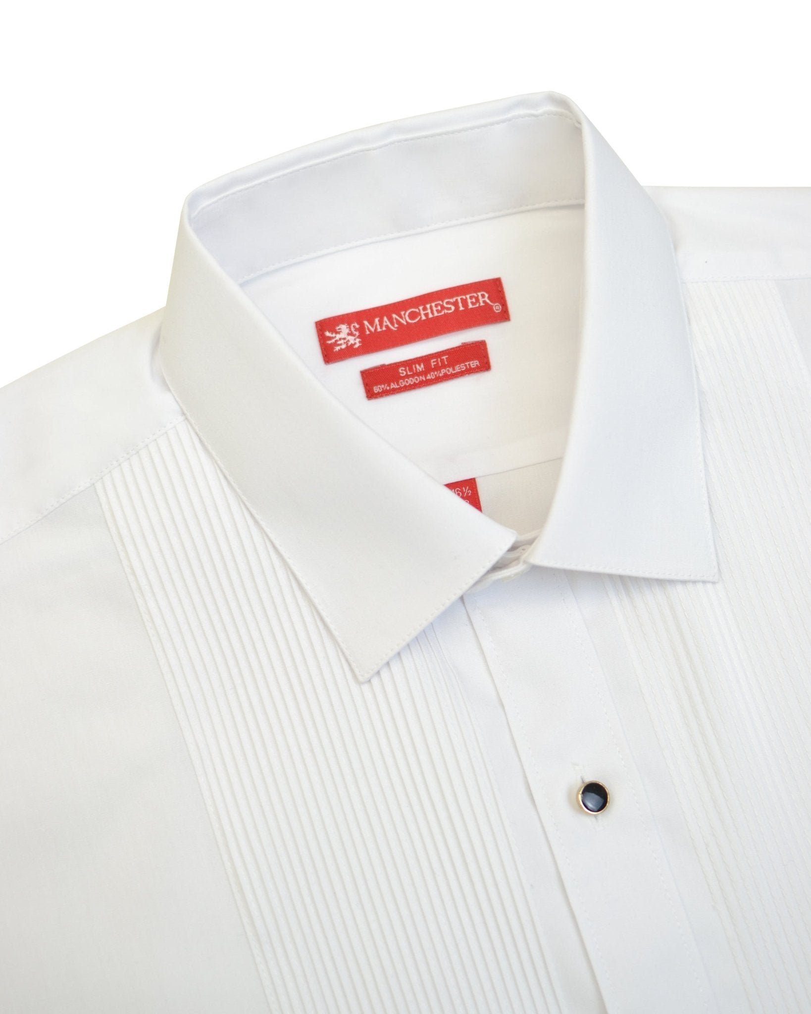 Manchester Camisa Etiqueta Slim Fit Cuello Ajustable Algodón y Poliéster - Manchester