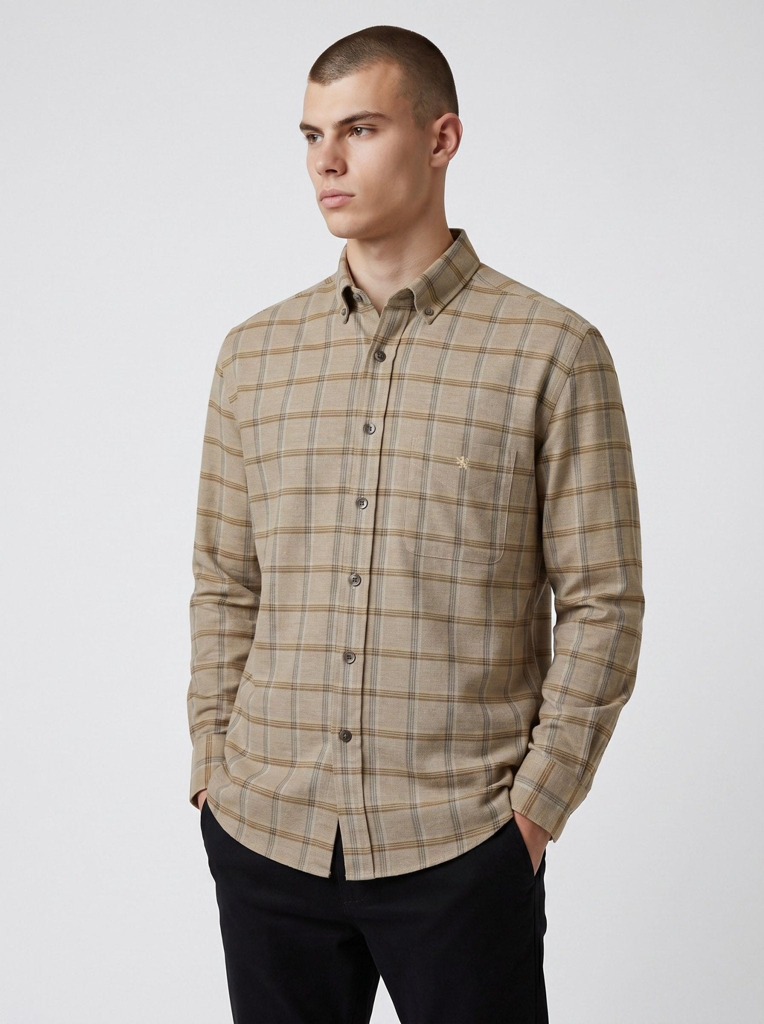 Manchester Camisa Franela en Cuadros Cuello Button Down - Manchester