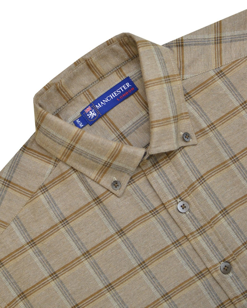 Manchester Camisa Franela en Cuadros Cuello Button Down - Manchester