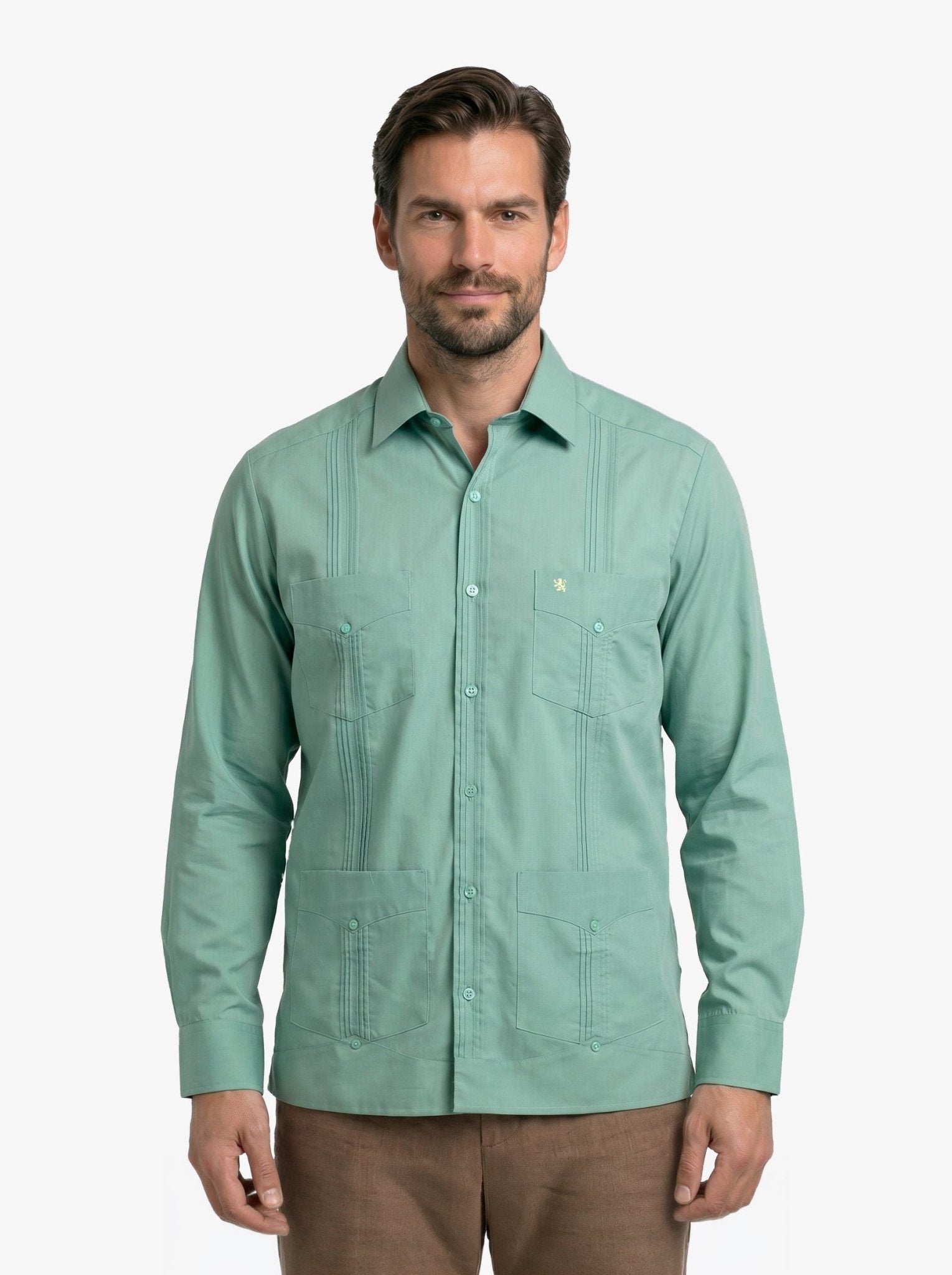 Manchester Camisa Guayabera 100% Algodón - Manga Larga - Manchester