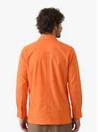 Manchester Camisa Guayabera 100% Algodón - Manga Larga color naranja para hombre