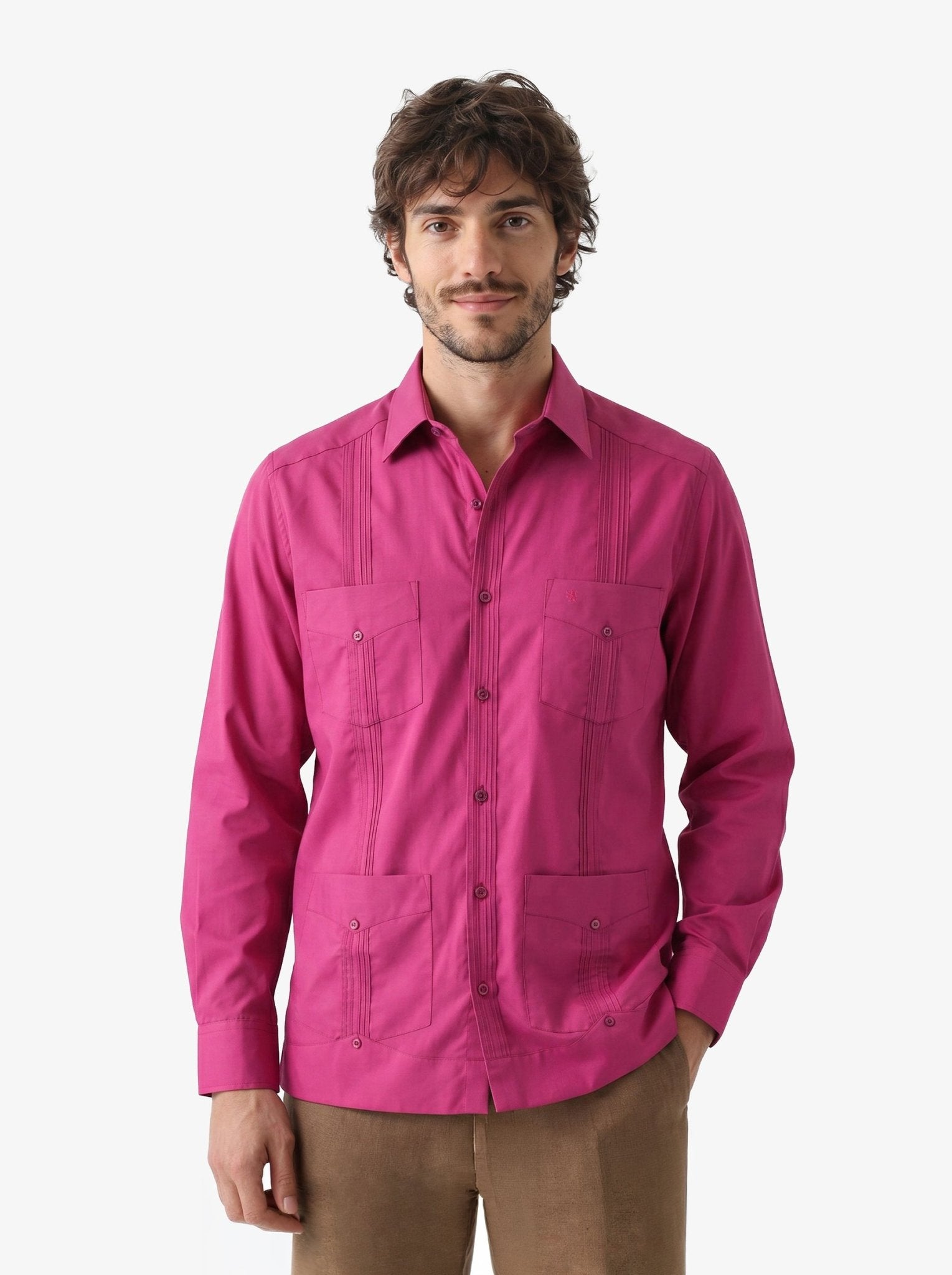 Manchester Camisa Guayabera 100% Algodón - Manga Larga - Manchester