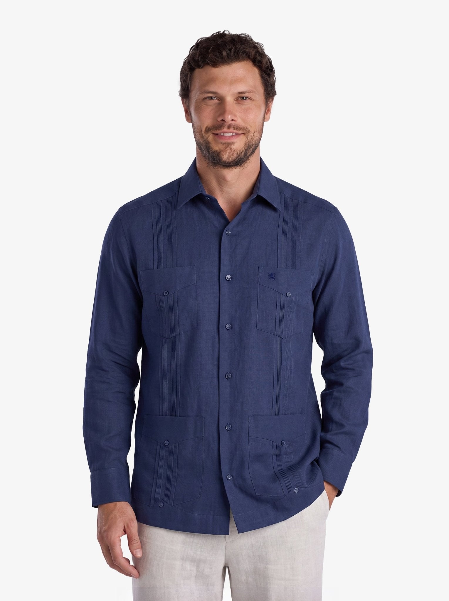 Manchester Camisa Guayabera 100% Algodón - Manga Larga - Manchester