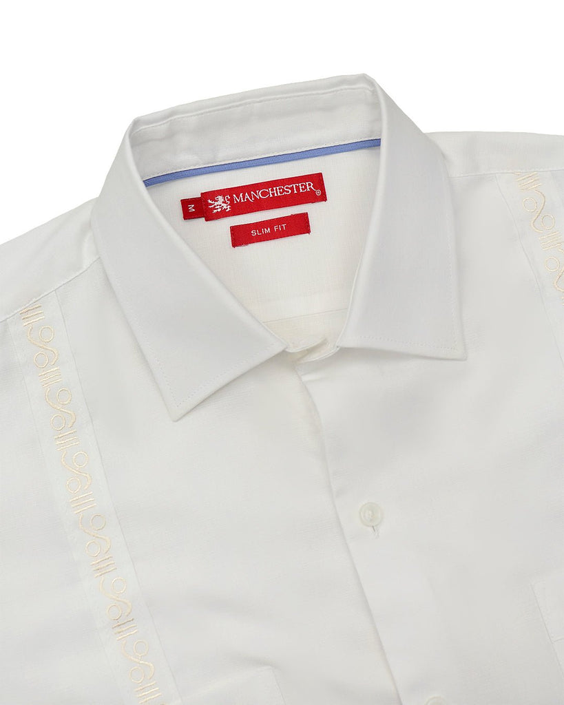 Manchester Camisa Guayabera Casual Slim Fit Algodón y Poliéster - Manga Larga - Manchester