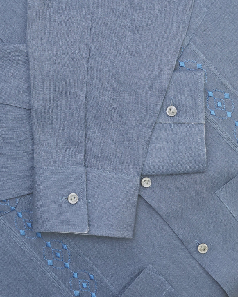 Manchester Camisa Guayabera Clásica 100% Lino - Manga Larga - Manchester