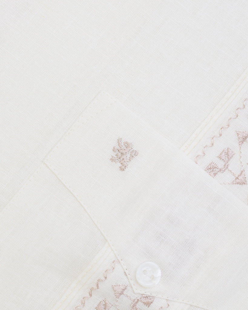 Manchester Camisa Guayabera Clásica Mezcla Lino - Manga Larga - Manchester