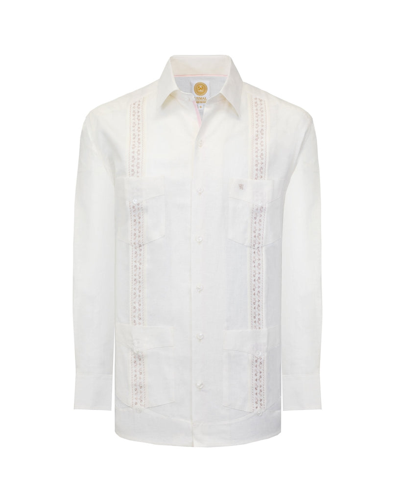 Manchester Camisa Guayabera Clásica Mezcla Lino - Manga Larga - Manchester