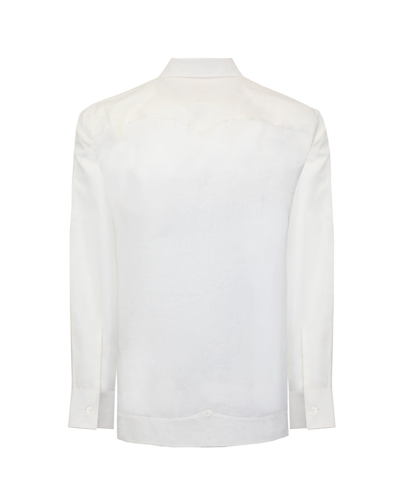 Manchester Camisa Guayabera Clásica Mezcla Lino - Manga Larga - Manchester