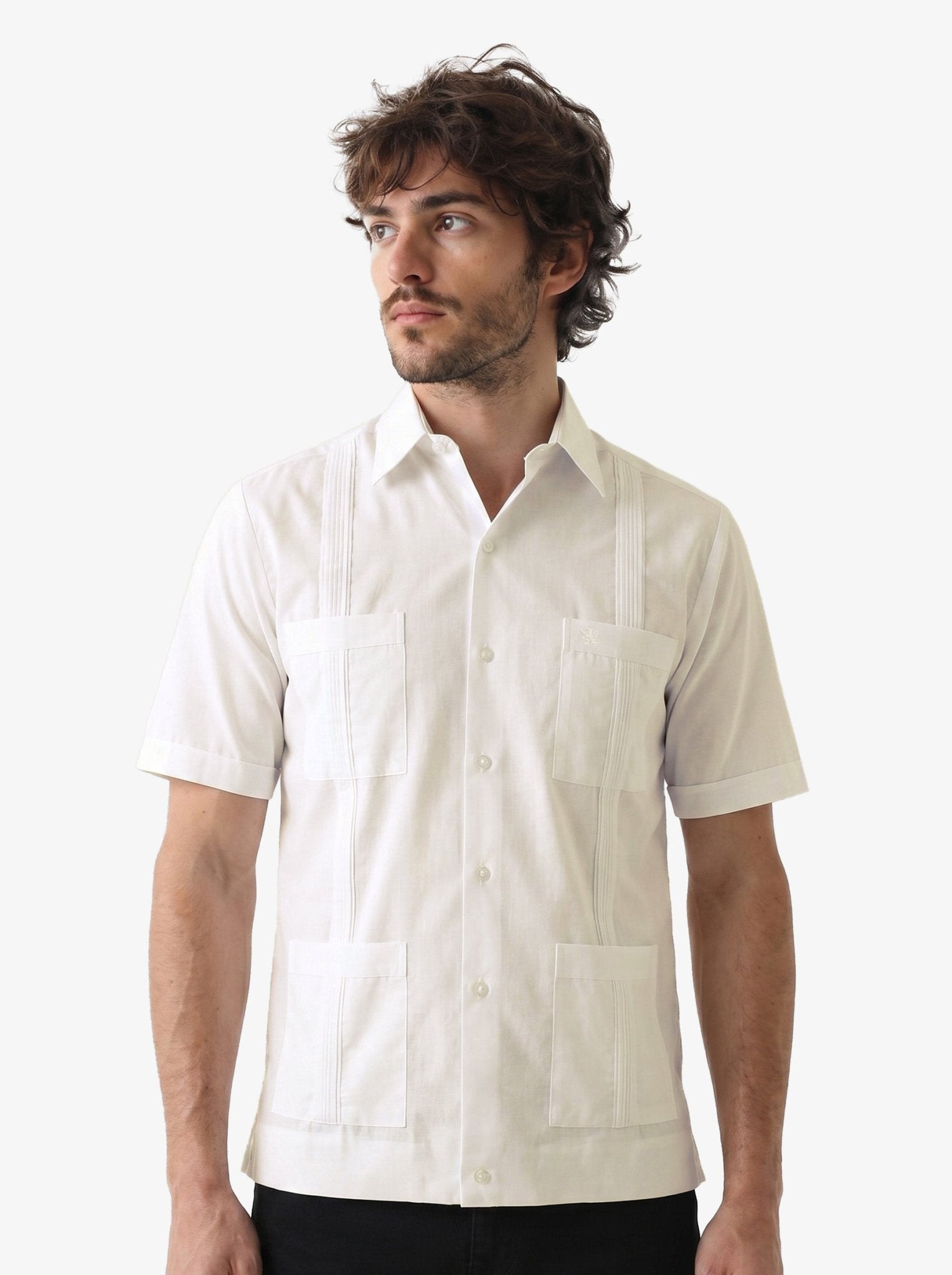 Manchester Camisa Guayabera Corta Algodón y Poliéster Manga Corta - Manchester