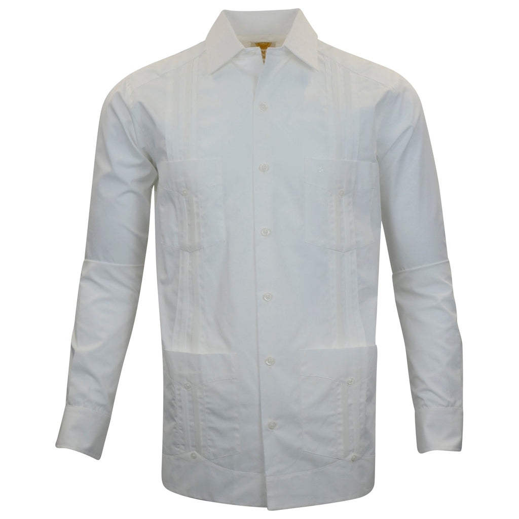 Manchester Camisa Guayabera Lisa 100% Algodón Manga Larga - Manchester