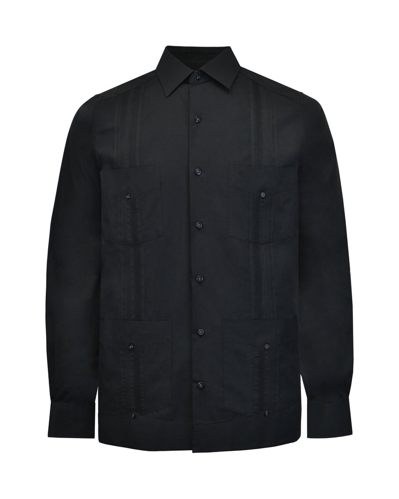 Manchester Camisa Guayabera Lisa 100% Algodón Manga Larga - Manchester