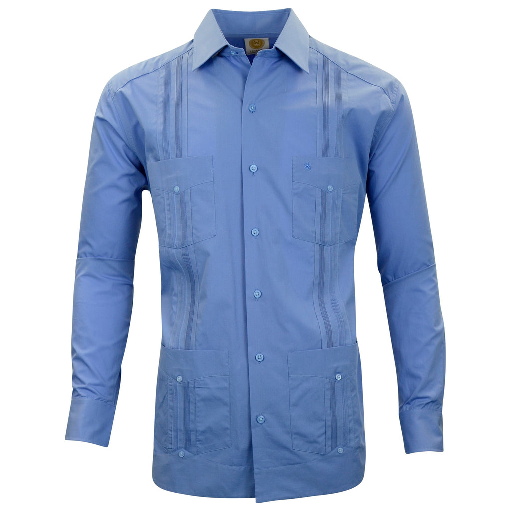 Manchester Camisa Guayabera Lisa 100% Algodón Manga Larga - Manchester