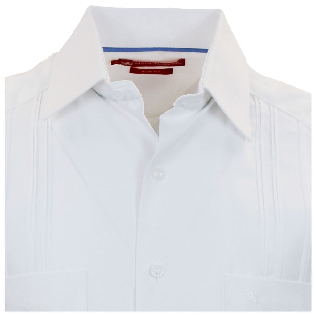 Manchester Camisa Guayabera Slim Fit Algodón y Poliéster Manga Larga - Manchester