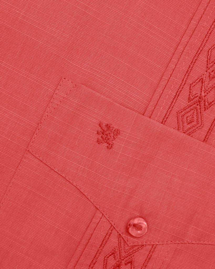 Manchester Camisa Guayabera Slim Fit Poliéster y Algodón Manga Corta - Manchester