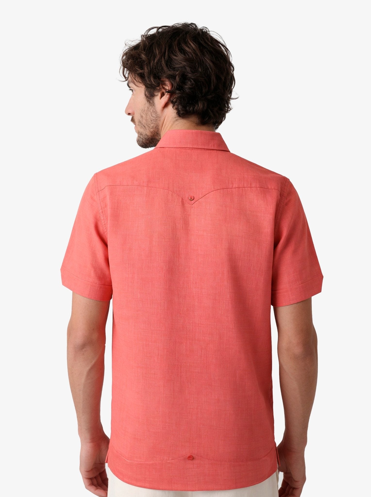 Manchester Camisa Guayabera Slim Fit Poliéster y Algodón Manga Corta - Manchester