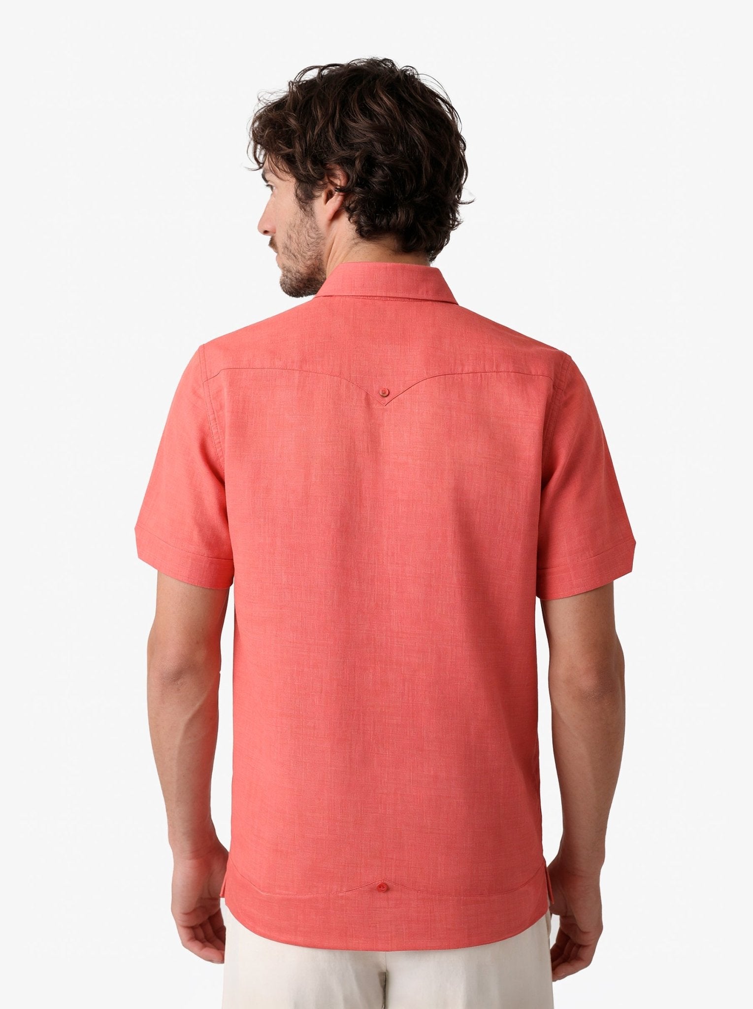 Manchester Camisa Guayabera Slim Fit Poliéster y Algodón Manga Corta - Manchester