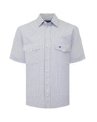 Manchester Camisa Vaquera de Manga Corta con Canesú y Bolsillos de Solapa - Manchester