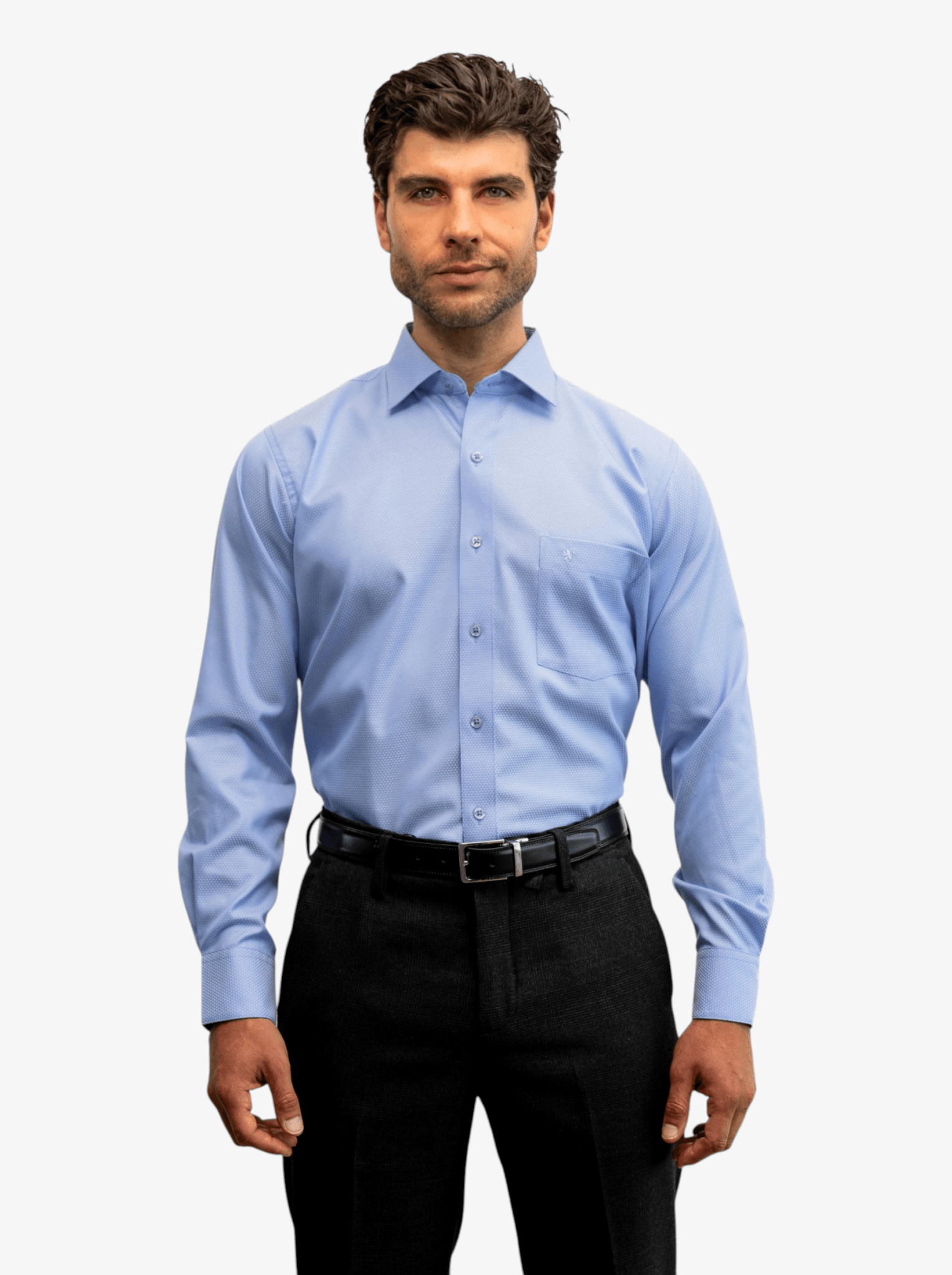 Manchester Camisa Vestir Algodón-Poliéster Diseño Liso Manga Larga - Manchester