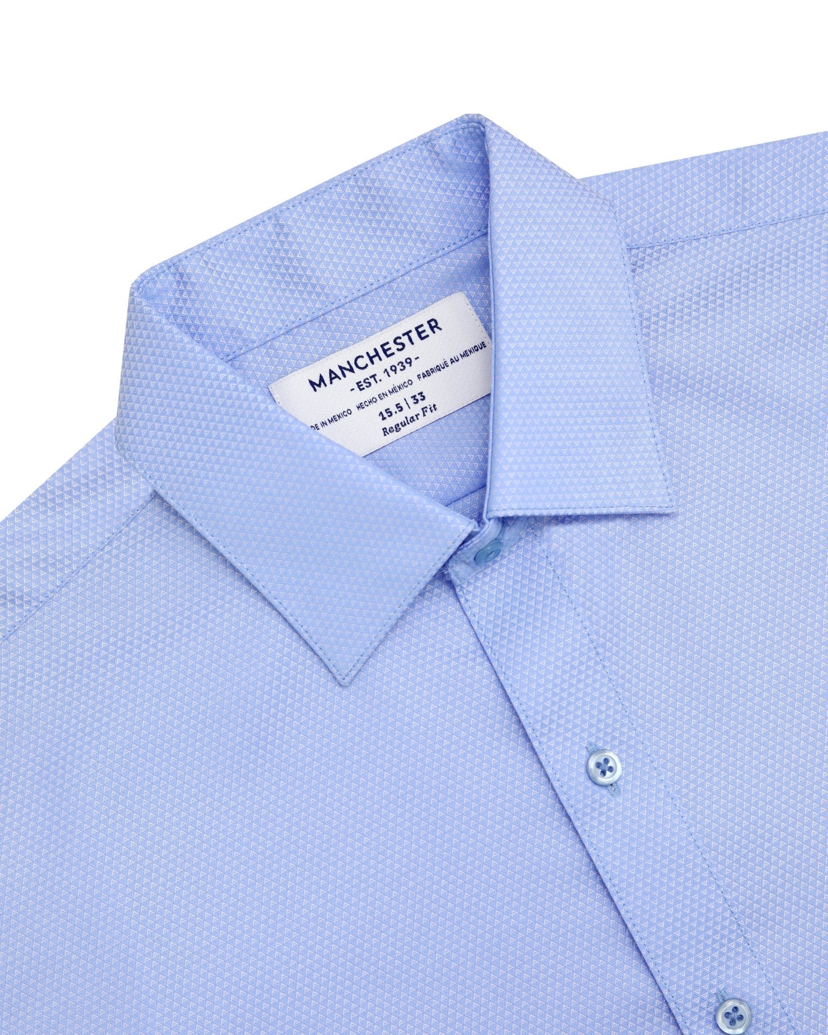 Manchester Camisa Vestir Algodón - Poliéster Diseño Liso Manga Larga - Manchester