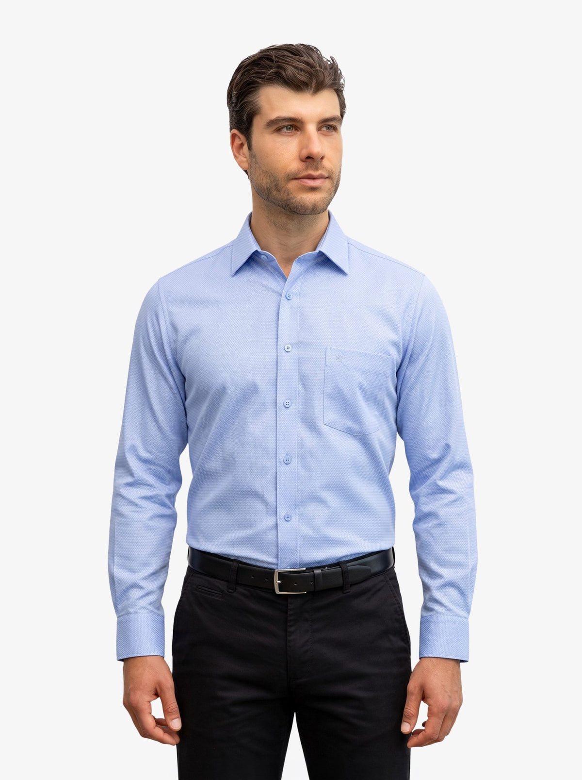 Manchester Camisa Vestir Algodón-Poliéster Diseño Liso Manga Larga - Manchester