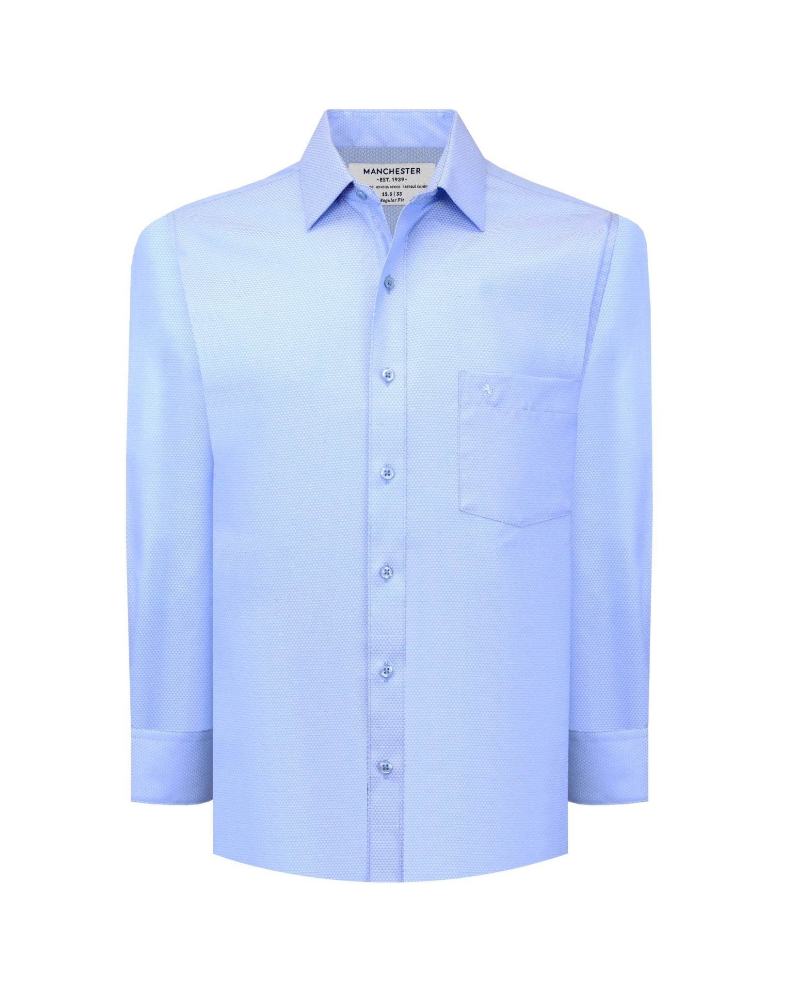 Manchester Camisa Vestir Algodón - Poliéster Diseño Liso Manga Larga - Manchester