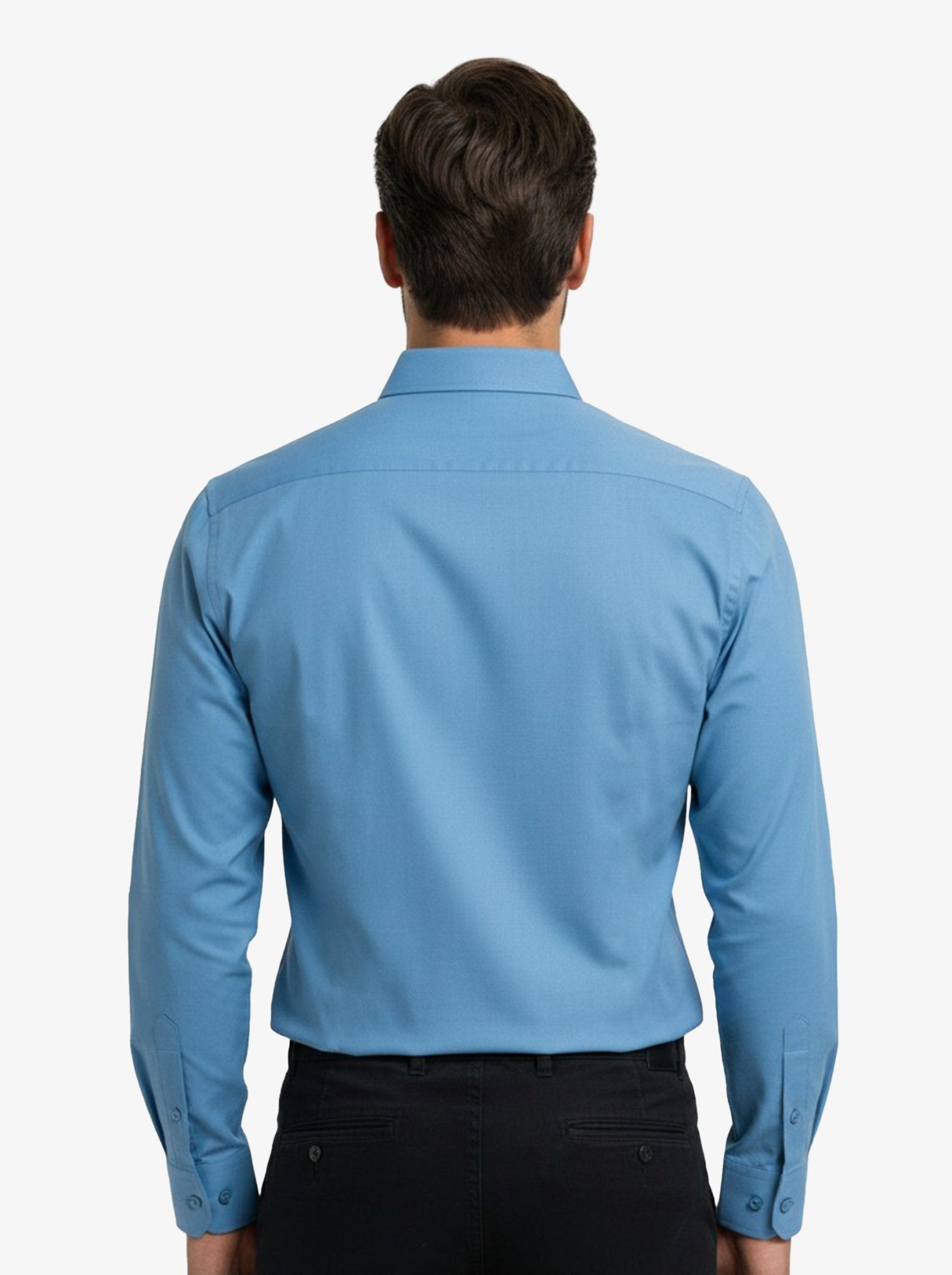 Manchester Camisa Vestir Algodón-Poliéster - Manga Larga color gris acero para hombre