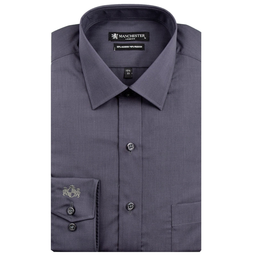 Manchester Camisa Vestir Algodón - Poliéster - Manga Larga - Manchester