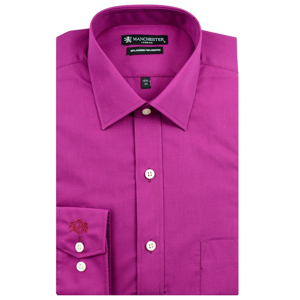 Manchester Camisa Vestir Algodón - Poliéster - Manga Larga - Manchester