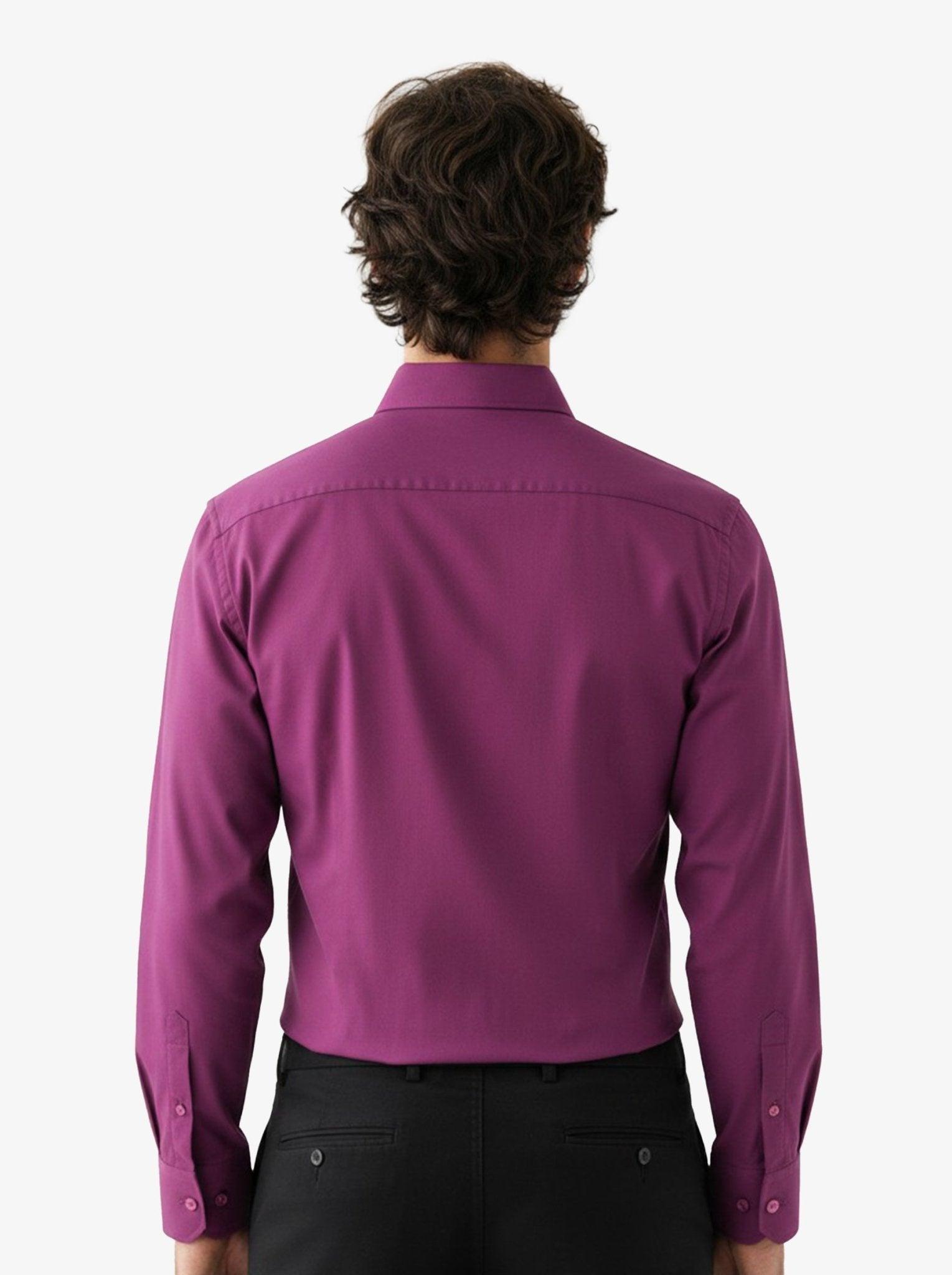 Manchester Camisa Vestir Algodón-Poliéster - Manga Larga color cereza para hombre