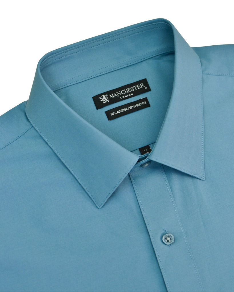 Manchester Camisa Vestir Algodón - Poliéster - Manga Larga - Manchester