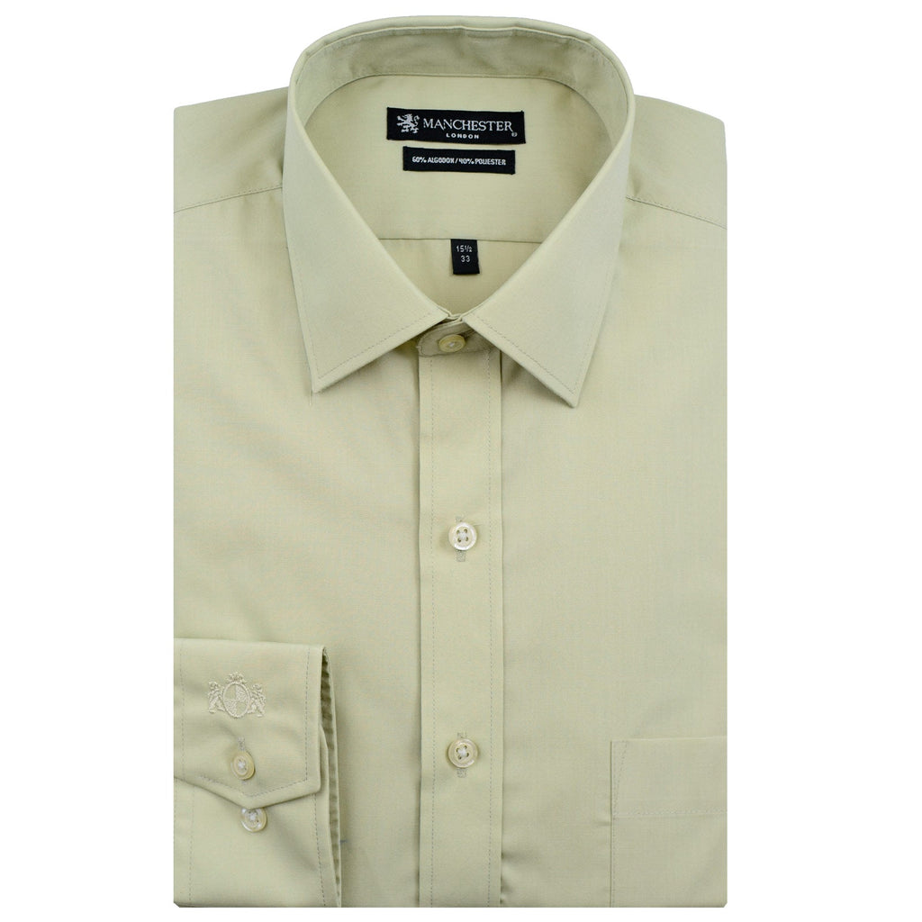 Manchester Camisa Vestir Algodón - Poliéster - Manga Larga - Manchester