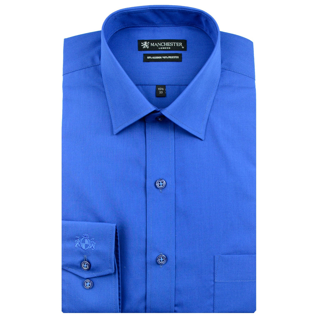 Manchester Camisa Vestir Algodón - Poliéster - Manga Larga - Manchester