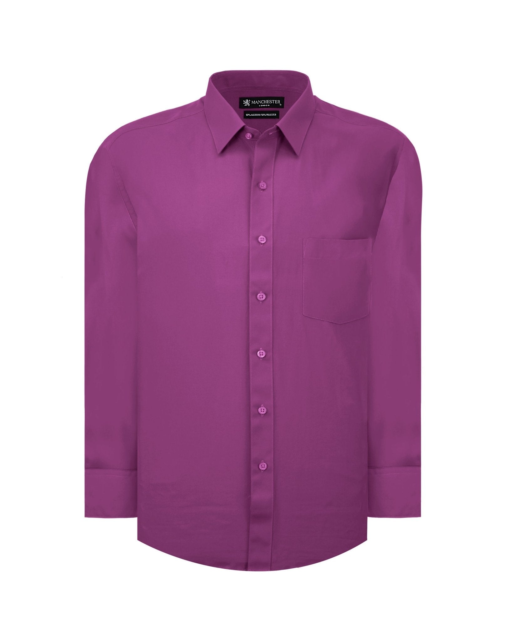 Manchester Camisa Vestir Algodón - Poliéster - Manga Larga - Manchester
