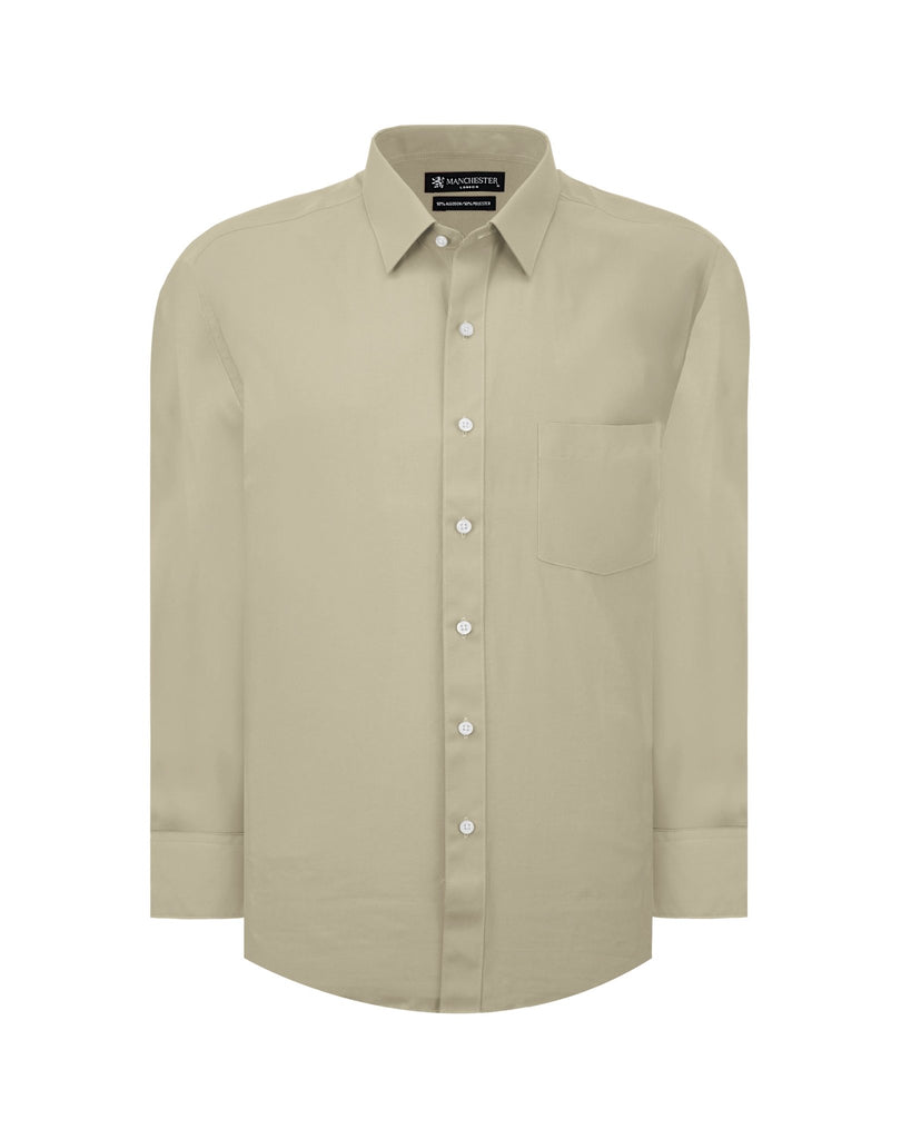 Manchester Camisa Vestir Algodón - Poliéster - Manga Larga - Manchester