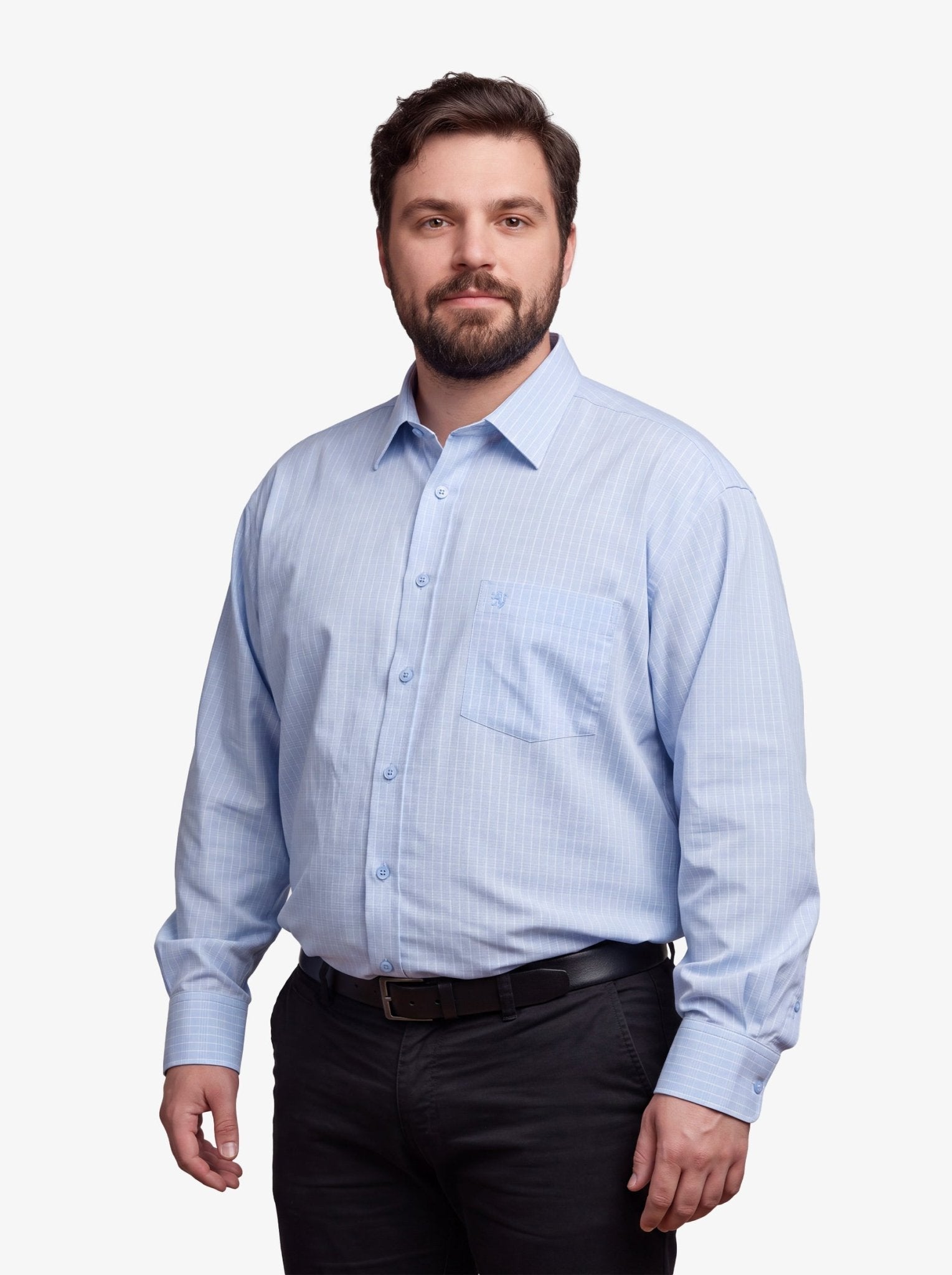 Manchester Camisa Vestir Big And Tall Cuello Ajustable Cuadros - Manchester