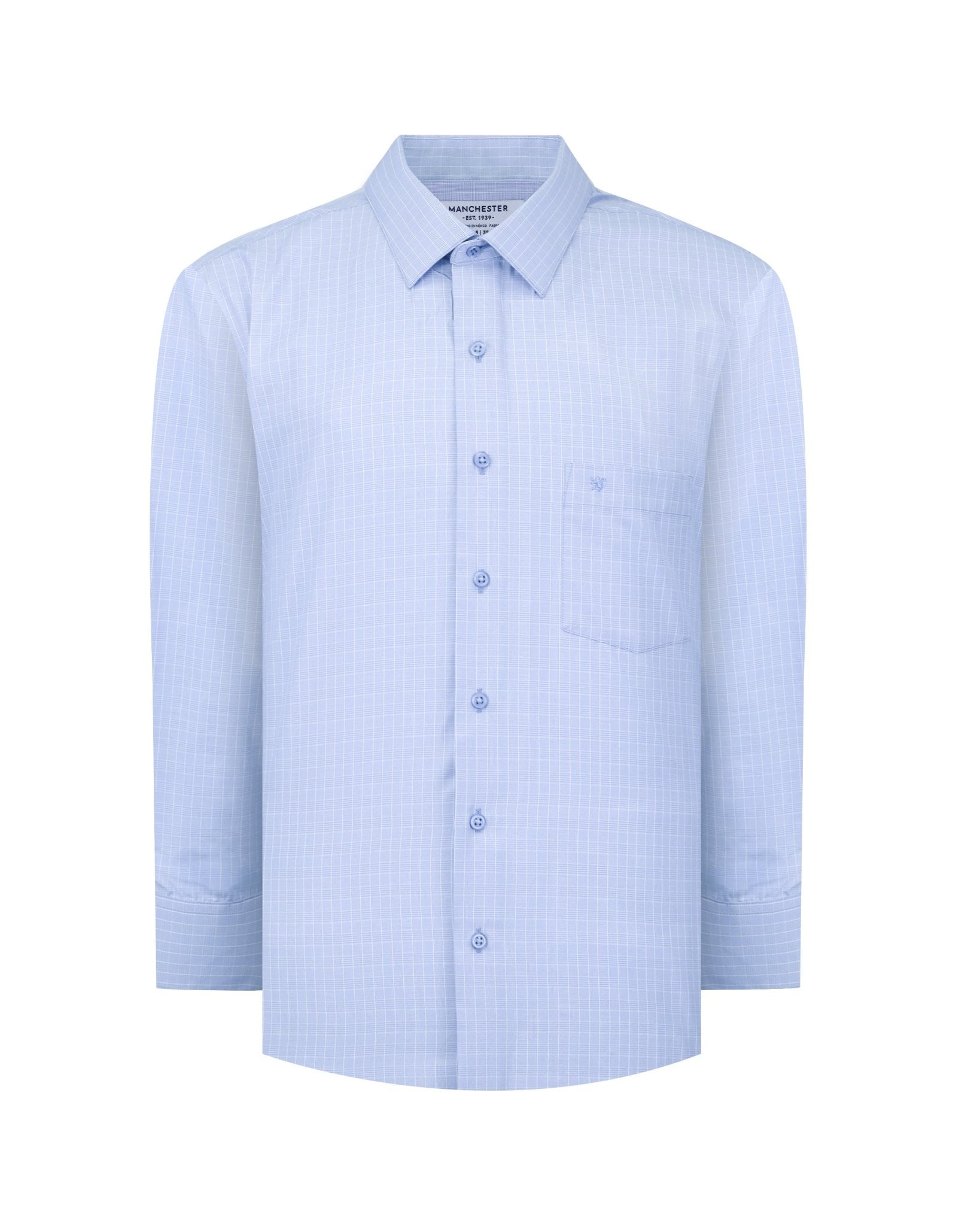 Manchester Camisa Vestir Big And Tall Cuello Ajustable Cuadros - Manchester