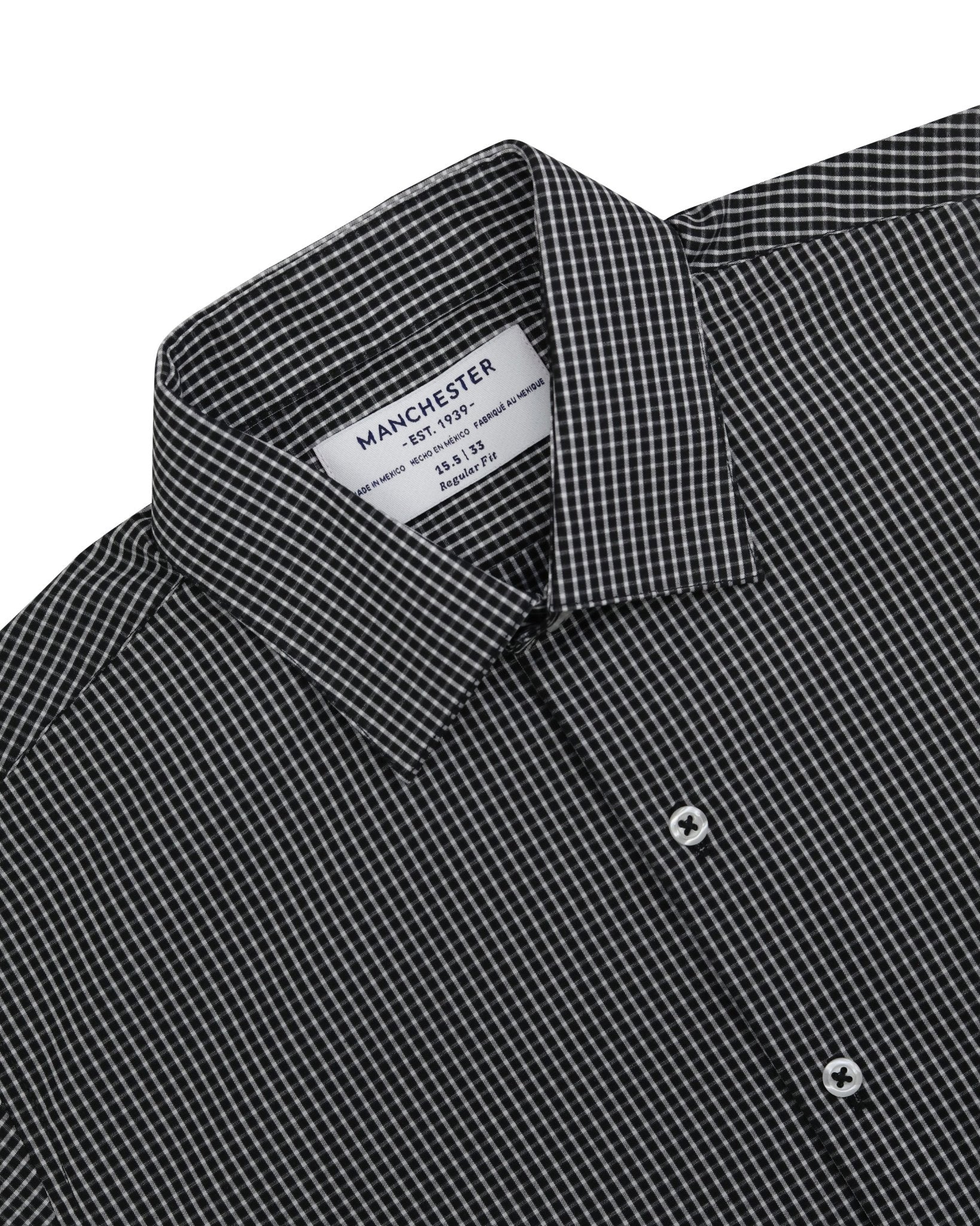 Manchester Camisa Vestir Cuadros Un Bolsillo - Manchester