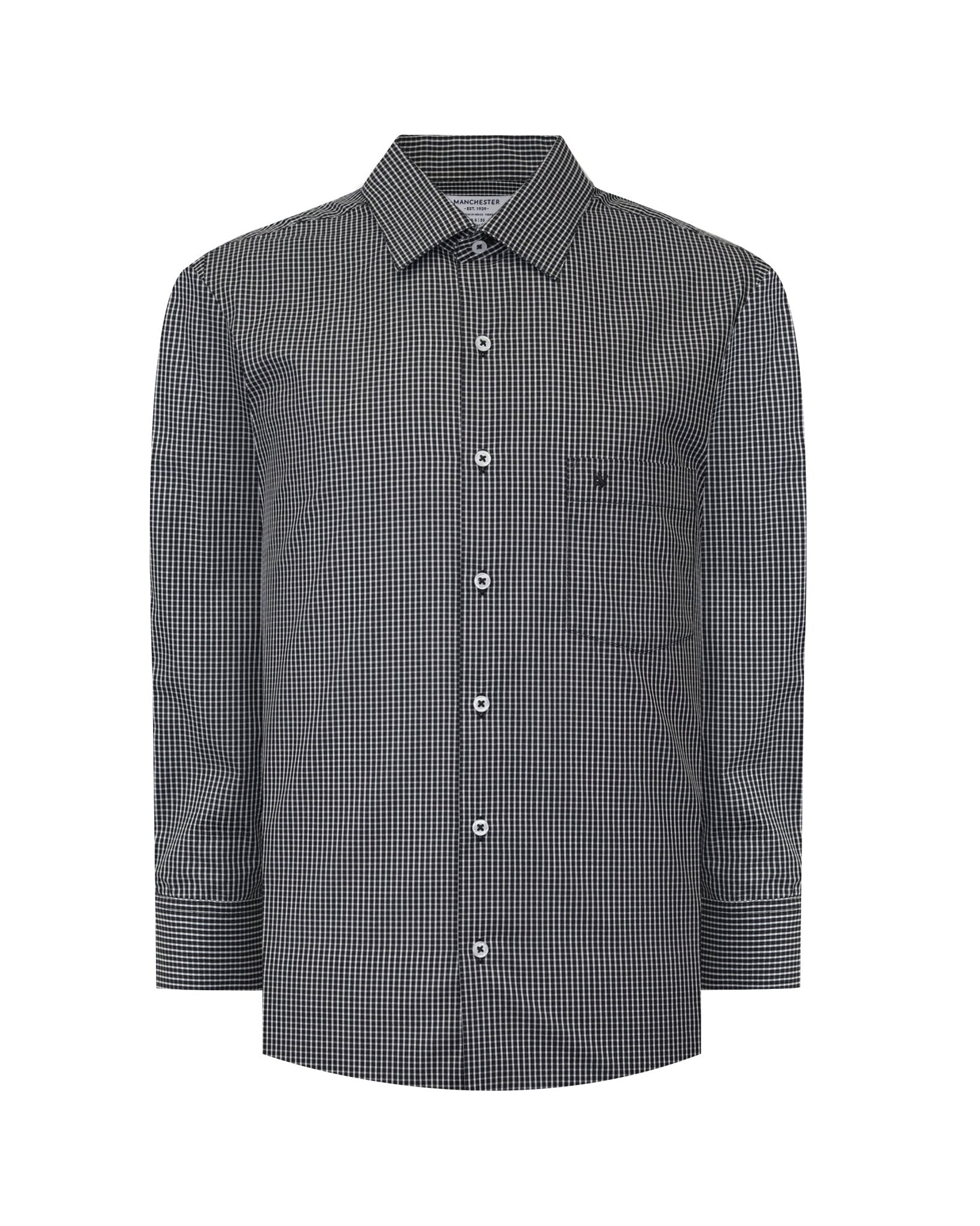 Manchester Camisa Vestir Cuadros Un Bolsillo - Manchester