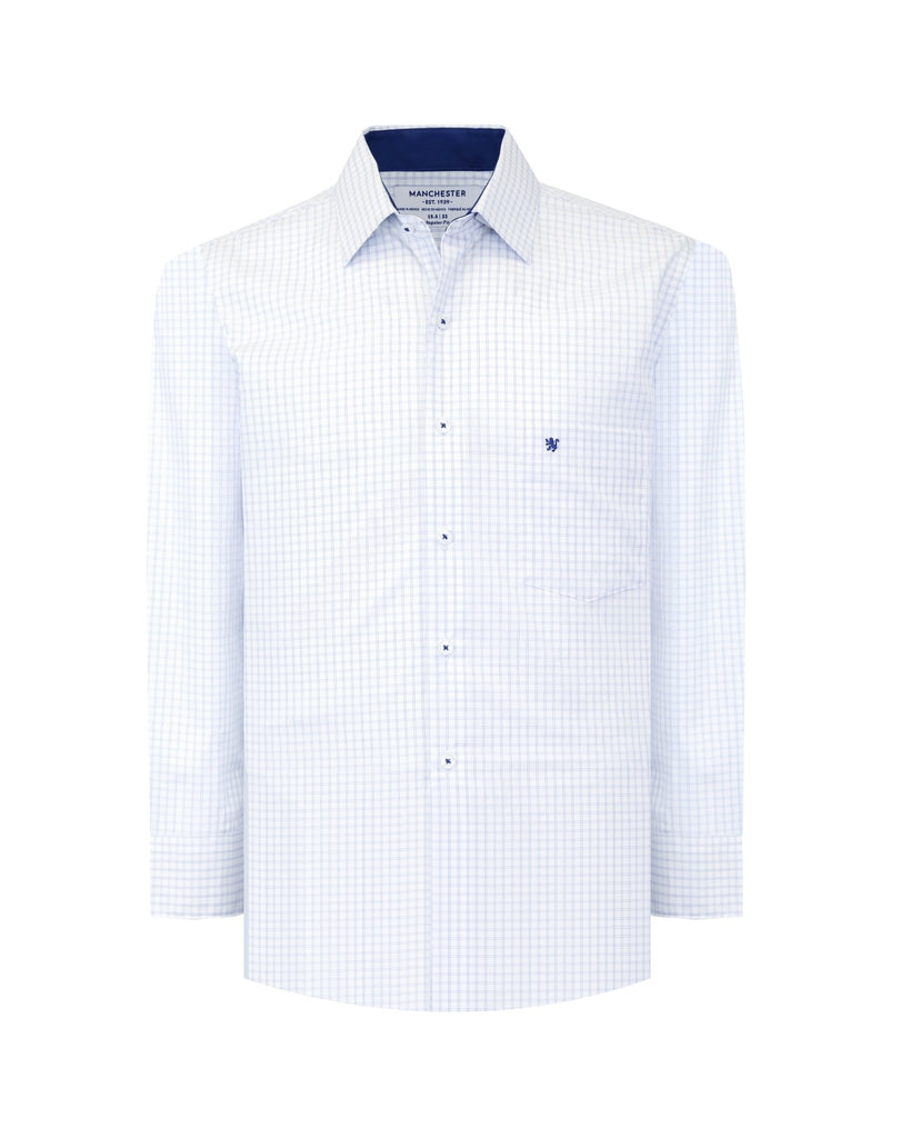 Manchester Camisa Vestir Elite 100% Algodón Wrinkle Free Manga Larga - Manchester