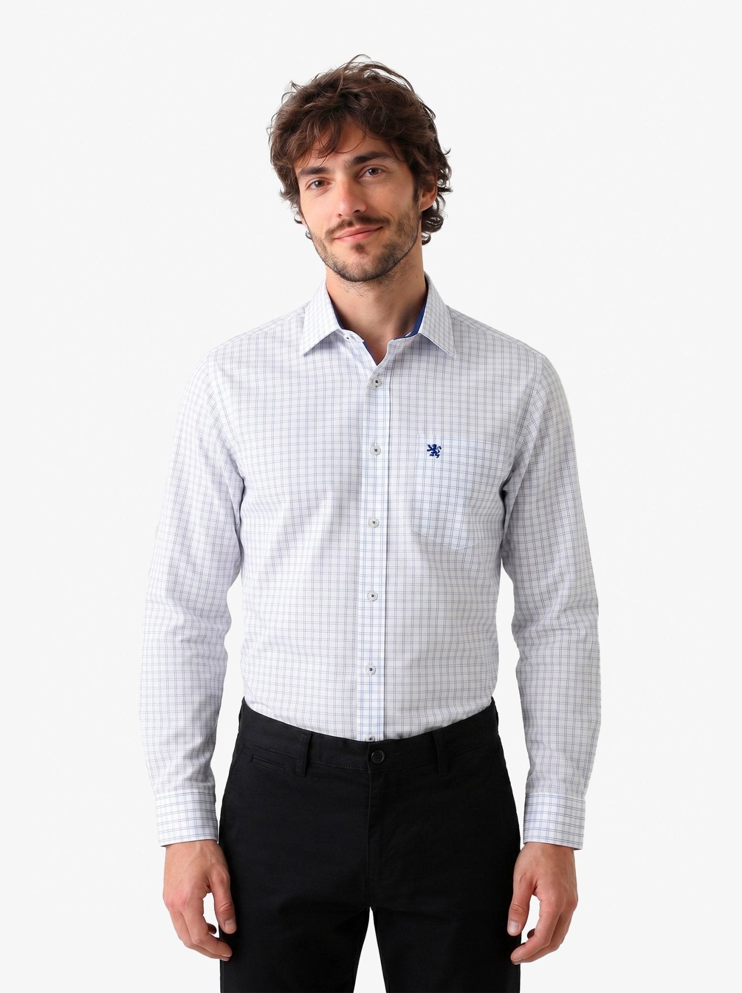 Manchester Camisa Vestir Elite 100% Algodón Wrinkle Free Manga Larga - Manchester
