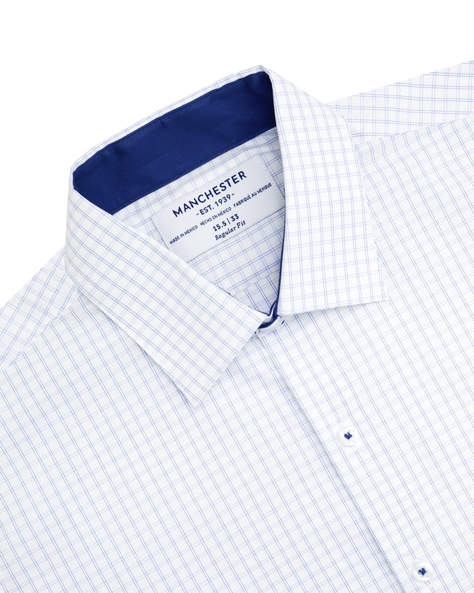 Manchester Camisa Vestir Elite 100% Algodón Wrinkle Free Manga Larga - Manchester